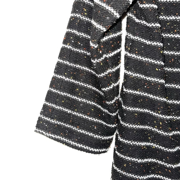 Banana Republic Factory Black & White Striped Tweed Boatneck Sweater Small Women - Picture 4 of 12